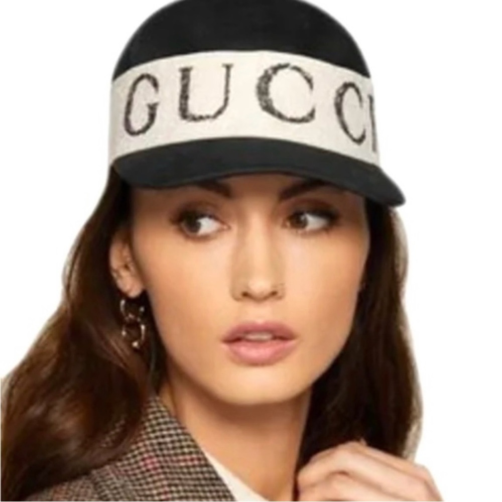 Gucci Unisex Black Canvas  Headband Gucci Cabardine Baseball Hat S 492545 1077